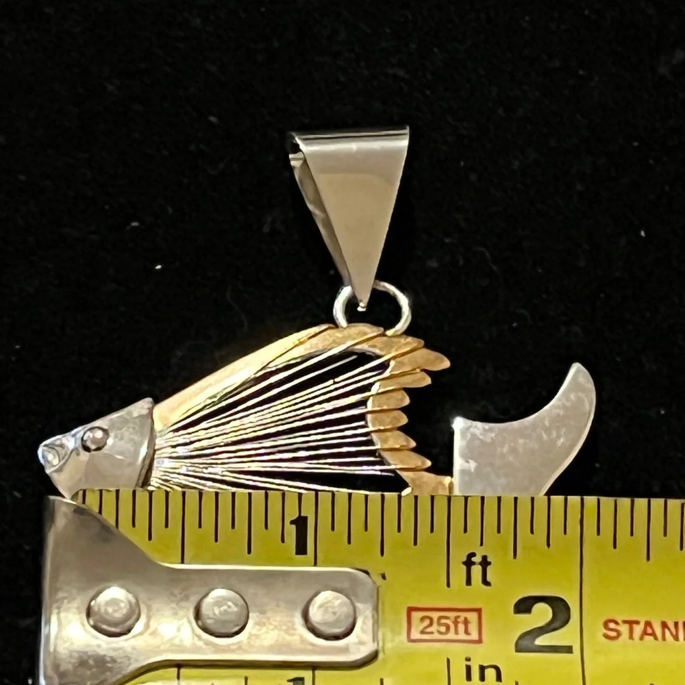 Elegant BEST Silver and Gold Fish Pendant